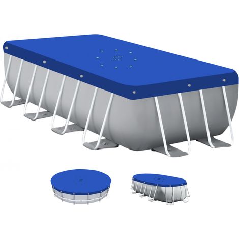 Linxor – Bâche de piscine réversible 4 saisons 2,44 x 4,88 m – 150 gsm – Indéchirable et résistante aux chocs – Évacuation des eaux de pluie (1/5)