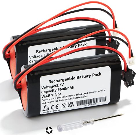3,7V 5600mAh 2-Pack Rechargeable Batterie avec connecteur PH2.0 compatibles avec une large gamme d'appareils, accessoires DIY, adaptées pour enceintes Bluetooth, lampes solaires, caméras (1/5)