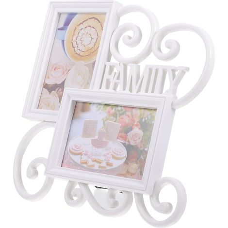 Cadre Photo Vintage Blanc en Plastique Élégant et Créatif, Porte-cadre Photo à Poser, Décoration Rétro Unique pour Table et Bureau (1/5)