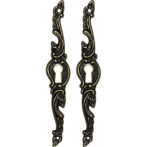 Cyclingcolors – Entrée de clé style Louis XV en zamak finition laiton vieilli – Hauteur 128mm – Entraxe 110mm – Pour meubles anciens et rustiques (1/2)