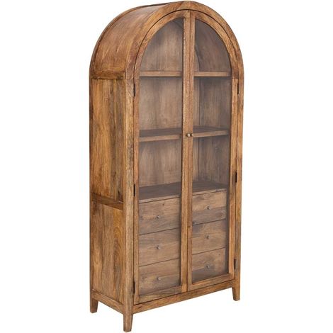 Vitrina de madera artesanal marrón 90x40x190h cm (1/5)