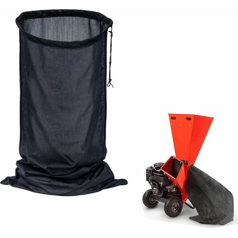 Sac de collecte pour broyeur, 120 x 60 cm, tissu en maille indéchirable avec cordon de serrage, sac de collecte universel pour copeaux de bois et déchets, sac de rechange respirant pour broyeurs et dé (1/5)