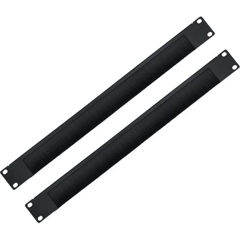 Lot De 2 Passe-Câble 1u avec Brosse: Panneau à œillets avec Bande Brosse, Plaque De Passage De Câble 10" avec Brosses pour Armoires Réseau Et Câbles Réseau T0/T1/T2 (Noir) (1/5)