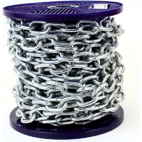 TRADE SHOP - Catena Di Sicurezza In Ferro Zincato Saldata Catene Genovese Bobina 3 Metri - (1/2)