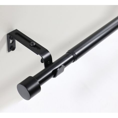 Gardinenstange ausziehbar Flexa Schwarz-matt Endstück Kappe 16/19mm 160-300cm