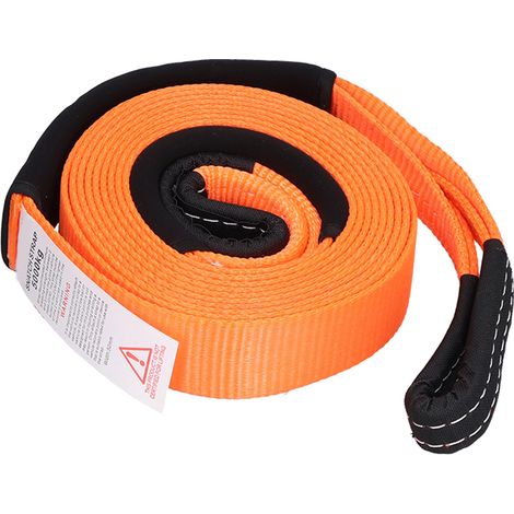 Câble de remorquage de 5 mètres et 5 tonnes pour le sauvetage hors route, en polyester, adapté aux automobiles (orange).