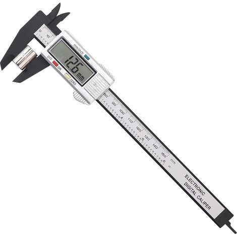 Digitaler Messschieber, 150 mm/6 Zoll, elektronischer digitaler Nonius-Messschieber mit großem LCD-Display, Zoll/Metrisch-Umrechnung, einstellbarer Genauigkeit, Messwerkzeug für Haushalt und Industrie (1/5)