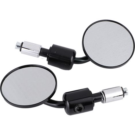 Rétroviseurs de moto pour guidon 7/8" - Paire de miroirs ronds noirs (1/5)