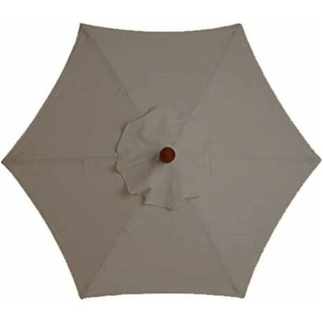 Ersatz-Sonnenschirmbezug - 6 Streben - 3 m - wasserdicht - UV-beständig - Ersatzstoff (3 m / 9,8 Fuß, Khaki) (1/5)