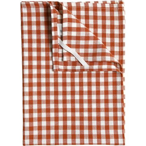 Torchon de cuisine en coton motif vichy Terracotta 45x65 cm