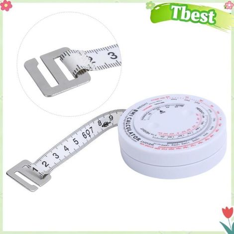 Tbest Ruban IMC Pongnas Ruban à Mesurer IMC, Calculateur de Graisse Corporelle de 150 Cm avec échelle Précise pour beaute minceur (1/5)