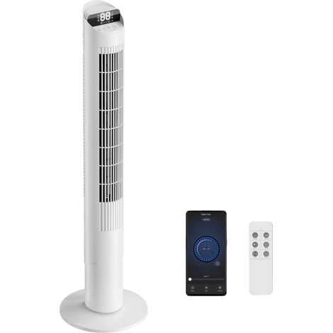 HOMCOM Tower Fan WiFi App Control 101.8 cm White