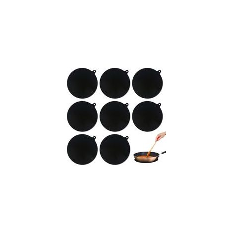 8 Pièces Tapis Rond Protection Plaque Induction Tapis Silicone Protection Plaque Induction Noir Tapis Plaque Induction 22 cm Résistant Chaleur Tapis de Protection pour Cuisinière à Induction