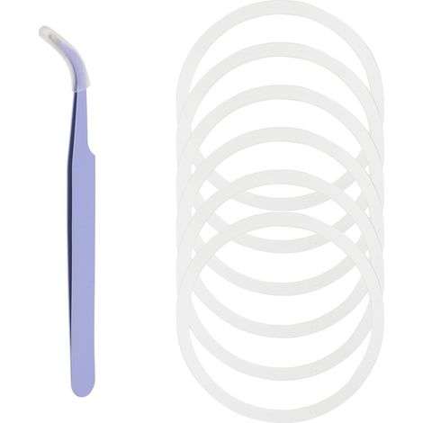 6pcs Joint Plat en Silicone Rondelle pour Bouteilles à Couvercle Rabattable à Bouche Large, 5cm Joint Torique de Remplacement pour 12/16/24/32/40oz, avec Pince à Épiler (1/5)