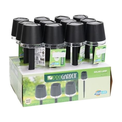 Lampe solaire LED noire 8x29cm Élégante, compacte et économe en énergie (1/2)
