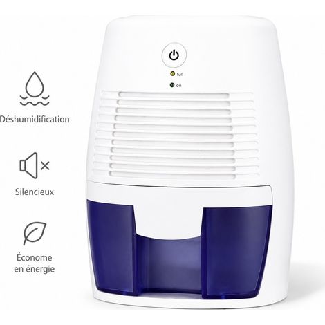 Dehumidificateur d'Air Portable USB 20 m2 Silencieux Technologie Peltier Arret Automatique Blanc 22 x 15 x 12 cm (1/5)