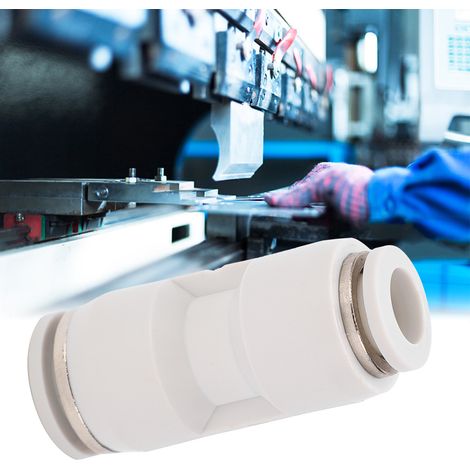 10 Pièces Connecteur Réducteur Droit pour Tuyau Pneumatique à Libération Rapide, Fittings Blancs PG8-4
