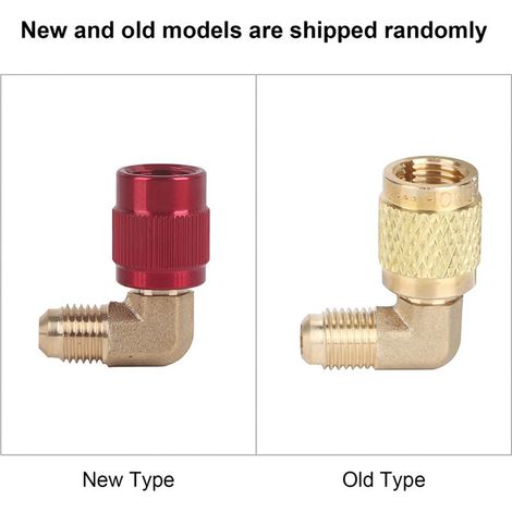 Adaptateur R410 90° avec Filetage Male 1/4 vers Female 5/16, en Cuivre Laiton, pour Connexion Accessoires de Climatisation et Refroidissement (1/5)