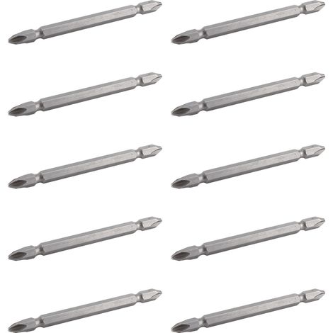 10 Pièces Embouts Tournevis Double Face Phillips Acier S2 pour Travaux Électriques et Bricolage 100mm (1/5)