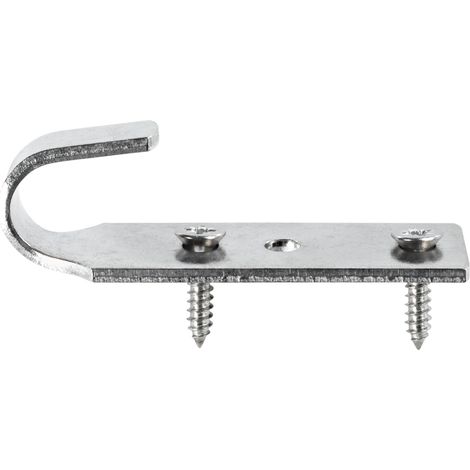 Crochet + 2 Vis - Pour fixation bâche couverture piscine Hors Sol bois- Inox - Unité - POOLCO (1/3)