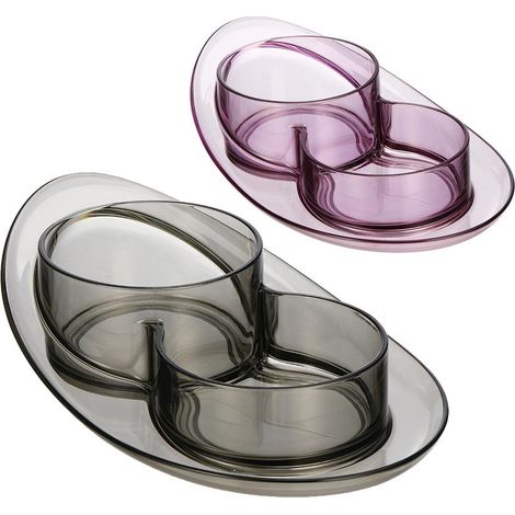 Rose - Bol double pour chiens et chats en plastique modèle Saturn