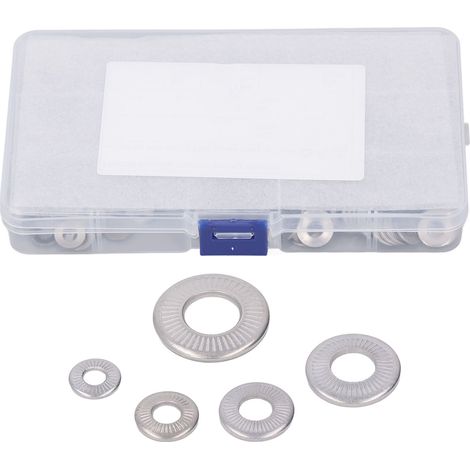 140 rondelles coniques moletées dentelées en acier inoxydable, 5 types différents, M4, M5, M6, M8, M10