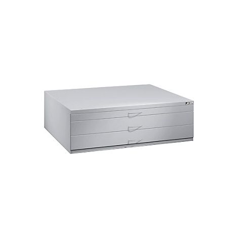Armario para planos  DIN A0  3 cajones  altura 420 mm  gris