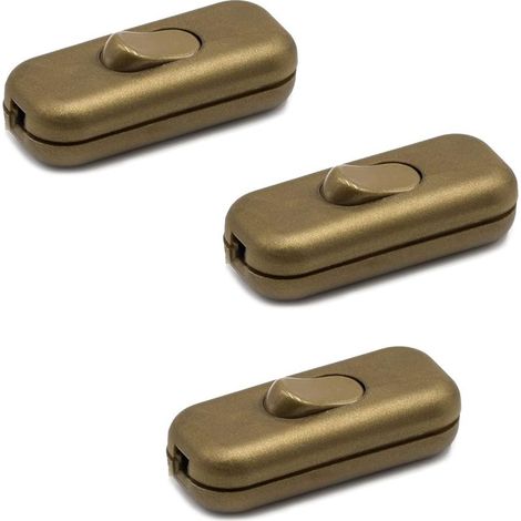 3er-Pack Tischlampenschalter (einpolig), Gold, 2 A, 250 V, einfache Installation, Wippschalter Ein/Aus (1/5)