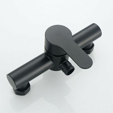 – Robinet de baignoire noir en acier inoxydable – Mitigeur mural avec valve céramique – Installation murale – Contrôle précis du débit et température