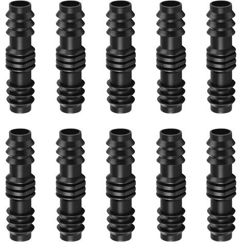 Schlauchkupplung Gartenschlauchverbinder Bewässerungsverlängerung Werkzeuglos 10 Stück Schwarz (1/5)