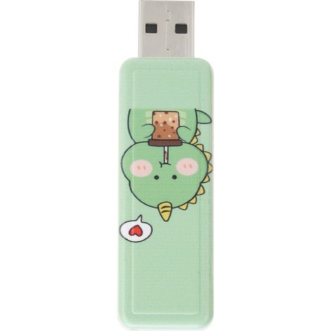 Clé USB 2.0 à pousser/tirer, cadeau d'entreprise, accessoires pour ordinateur de voiture (Thé au lait, petit dinosaure, 32 Go) (1/5)