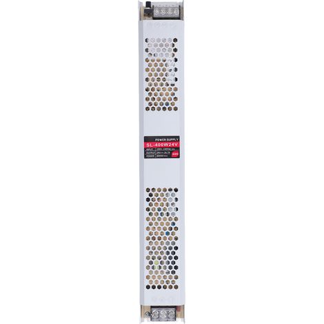 Alimentation LED 24V 16.7A 400W ultra-plate, dissipateur thermique en alliage d'aluminium, conductivité thermique élevée, driver pour bande lumineuse