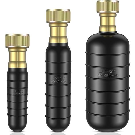 3-pack drain bladder kit,  water-powered rubber drain cleaning bladder,  fits 1-6 inch pipes,  ideal for cleaning bathroom sinks and showers (1/5)