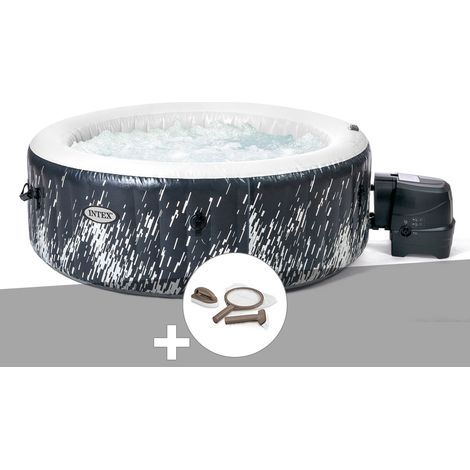 Kit spa gonflable Intex PureSpa Galaxie rond Bulles avec LED 4 places + Kit d'entretien