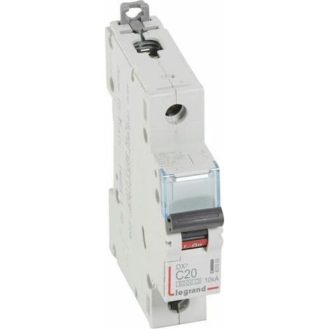 Disjoncteur DX³6000 10kA arrivée haute et départ bas à vis 1P 230V à 400V - 20A - courbe C - 1 module - LEGRAND (1/3)