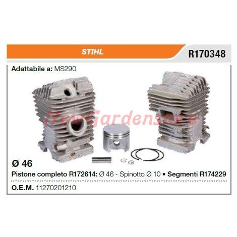 Cilindro pistone segmenti STIHL motosega MS290 R170348