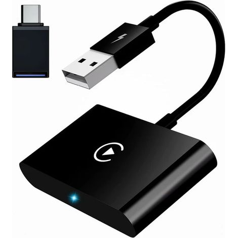 Adaptateur CarPlay sans fil pour iPhone, dongle voiture noir, compatible Apple CarPlay sans fil, connexion Bluetooth WiFi, kit auto Plug and Play. (1/5)