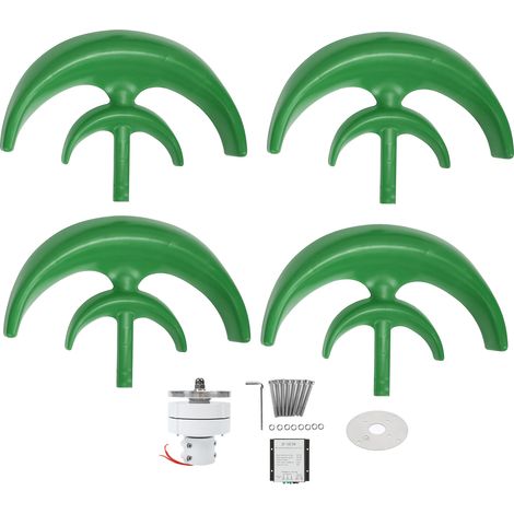Éolienne 4 pales à axe vertical 1200W 24V, système générateur d'électricité domestique, dispositif producteur d'énergie éolienne pour jardin ou toit. (1/5)