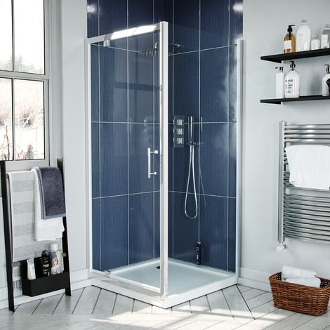 900 Pivot Shower Door Enclosure With Glass Panel Screen Cubicle (1/5)