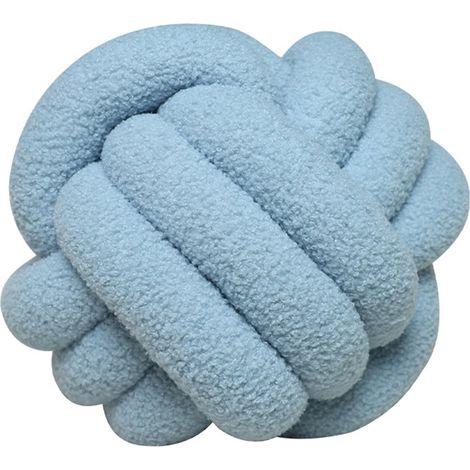 Coussin Boule Bleu Ciel 28 cm de Diamètre, Coussin Décoratif au Design Nœud Doux, Déco Moderne et Élégante pour Canapé et Chambre (1/5)
