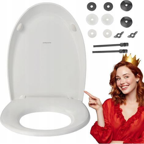 Abattant WC pour CERSANIT VENEZIA – déclipsable, antibactérien, rigide (1/5)