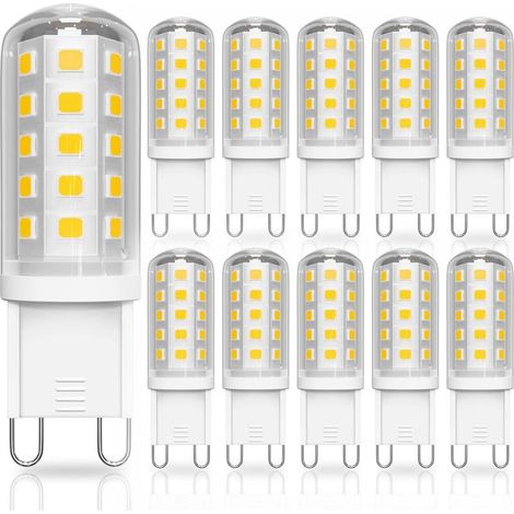 10er-Pack G9 LED-Lampen – Warmweißes Licht (2700 K) – 3 W (entspricht 30–40 W) – Nicht dimmbar, flimmerfrei – Für Wohnzimmer, Küche, Schlafzimmer – Warmweiß – 1,55 x 5 cm (1/5)