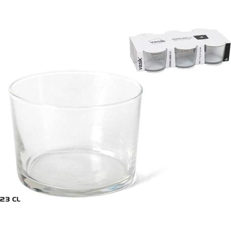 VASIK vasos sidra mini 23 cl 6 piezas , Vasos Sidra Mini 23 cl. Tensionado Hostelvia. Caja 6.
-Vaso de sidra o de refresco de vidrio tensionado.
-Ideal para licor o bajo licor, aun (1/2)