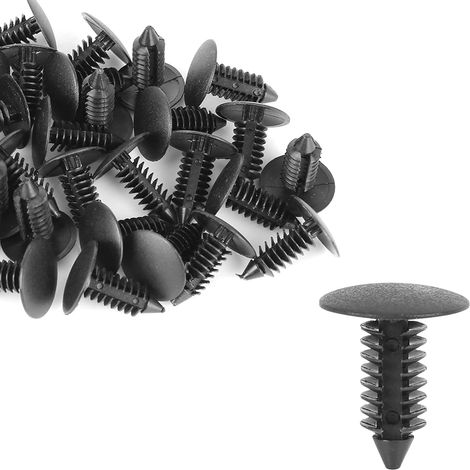 Voiture Fixation 8mm Trou Diamètre Boulon Rivets Clip Plastique Noir (Ensemble de 30) (1/5)