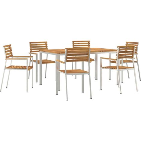 Maison Exclusive - Garten Essgruppe 7 pcs Massives Akazienholz un