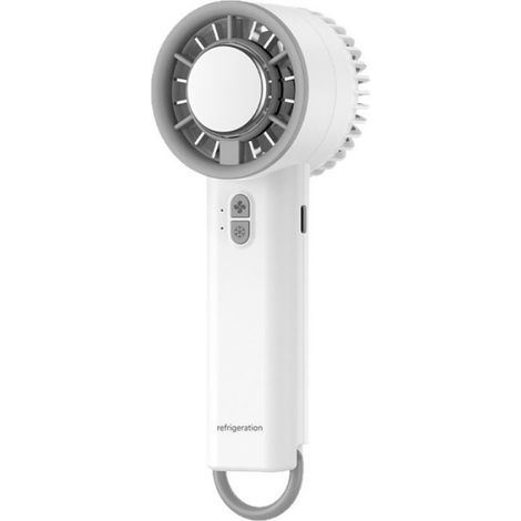 1 Ventilateur Main, Refroidissement Semi-Conducteur, Débit Élevé, Portable, 5,7x6x15,7cm, Blanc, Intérieur Extérieur