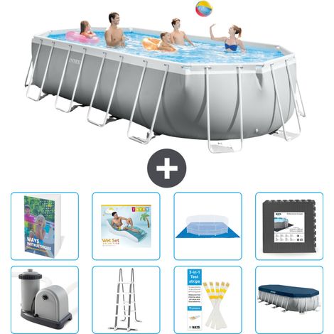 Intex Piscine Prism Frame Ovale - 610x305x122 cm - 9-pièces S533 (1/4)