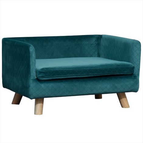 Couchage pour chien Coussin pour chien en velours bleu canard (1/5)