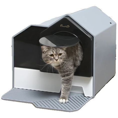 Bac à Litière pour Chat, Design Ergonomique, Facile à Nettoyer, vert armée (1/2)