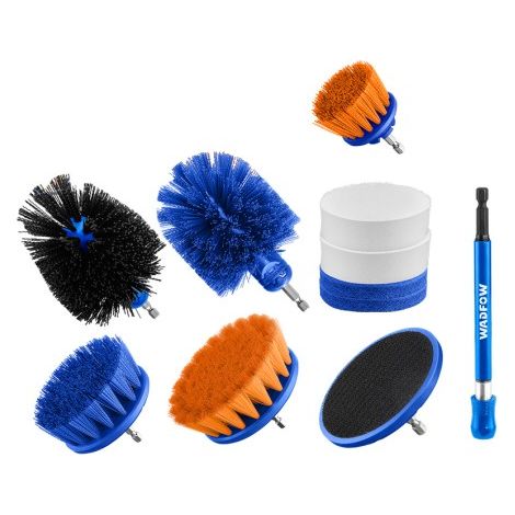 WADFOW 11-teiliges Reinigungs- und Polierset, Bürsten und Pads für verschiedene Oberflächen (1/5)